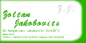 zoltan jakobovits business card